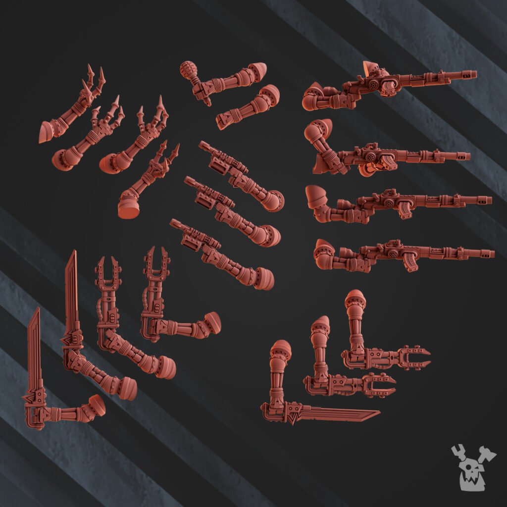 Tech Priests Machine Cult Infiltrators (10 Units), proxy miniature, squad, 28mm heroic scale unpainted resin, view 7