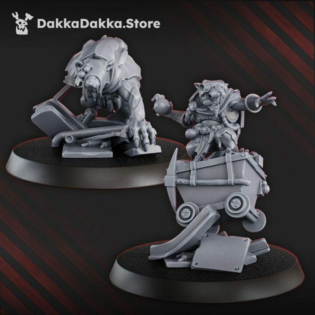 Tech Priests Ancient, proxy miniature, 28mm heroic scale unpainted resin, view 2
