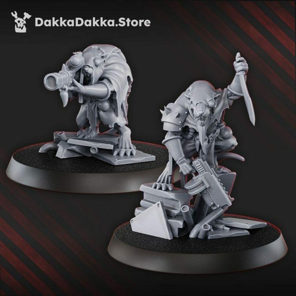 Tech Priests Ancient, proxy miniature, 28mm heroic scale unpainted resin, view 4