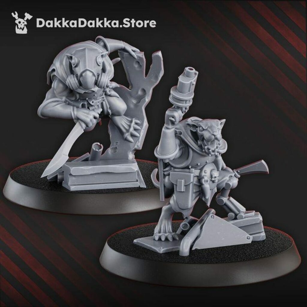Tech Priests Ancient, proxy miniature, 28mm heroic scale unpainted resin, view 6