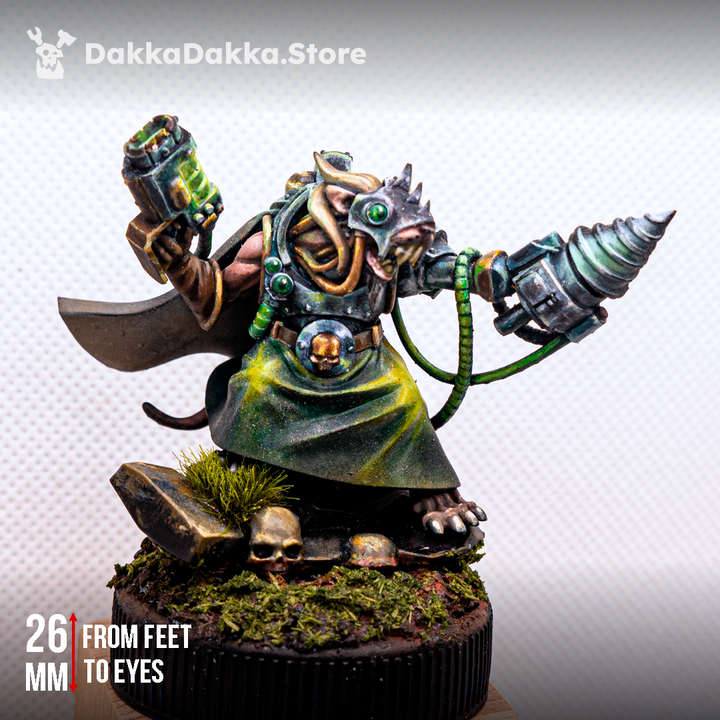 Tech Priests Shift Supervisor, proxy miniature, 28mm heroic scale unpainted resin, view 6