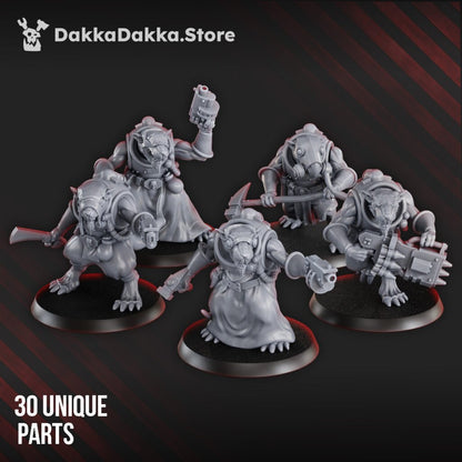 Tech Priests Swarm (10 Units), proxy miniature, squad, 28mm heroic scale unpainted resin