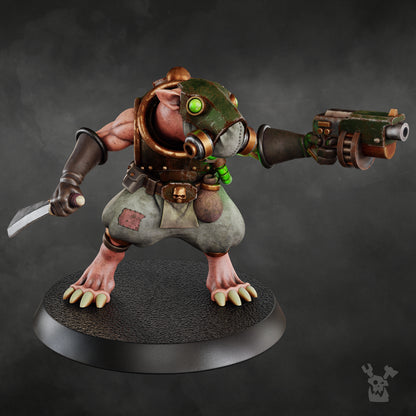 Tech Priests Thunderclap, proxy miniature, 28mm heroic scale unpainted resin, view 2