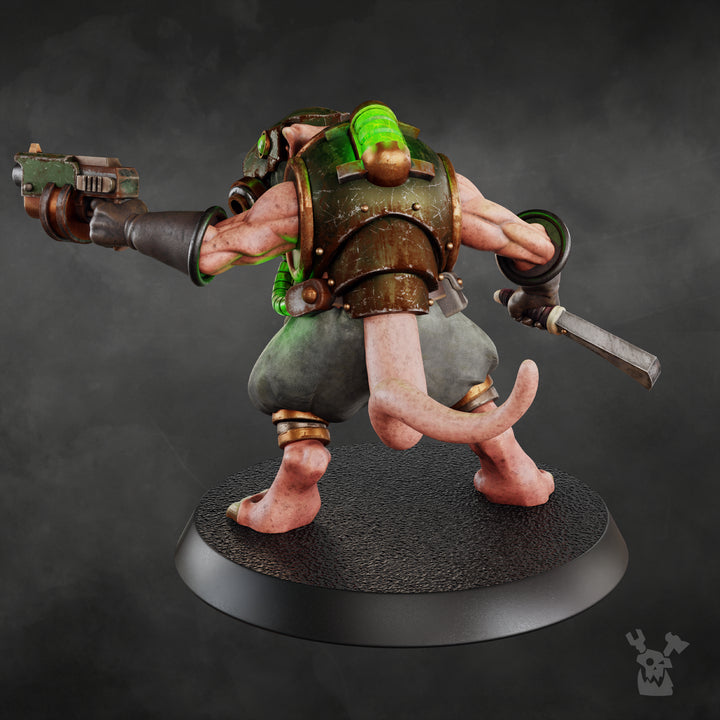 Tech Priests Thunderclap, proxy miniature, 28mm heroic scale unpainted resin, view 4