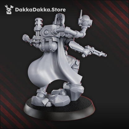 Tech Priests Centurio, proxy miniature, 28mm heroic scale unpainted resin, view 3