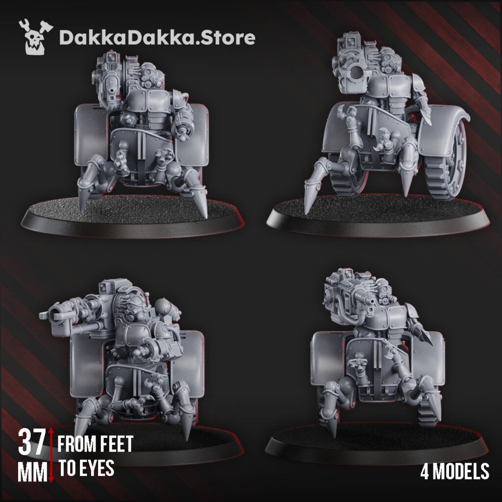 Tech Priests Heavy Mechtaurs Squad, proxy miniature, 28mm heroic scale unpainted resin, view 2