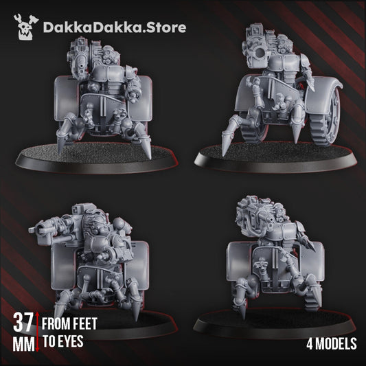 Tech Priests Heavy Mechtaurs Squad, proxy miniature, 28mm heroic scale unpainted resin, view 2
