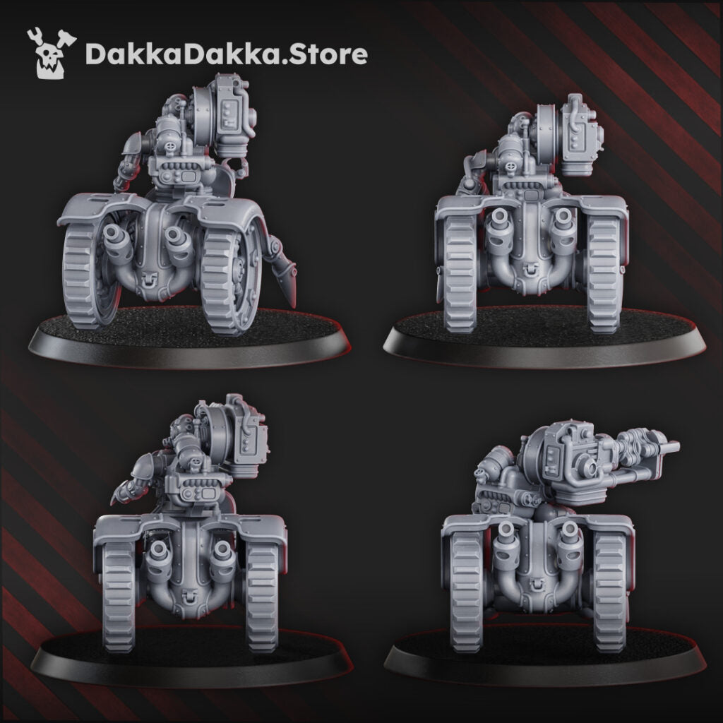 Tech Priests Heavy Mechtaurs Squad, proxy miniature, 28mm heroic scale unpainted resin, view 3