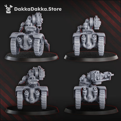 Tech Priests Heavy Mechtaurs Squad, proxy miniature, 28mm heroic scale unpainted resin, view 3
