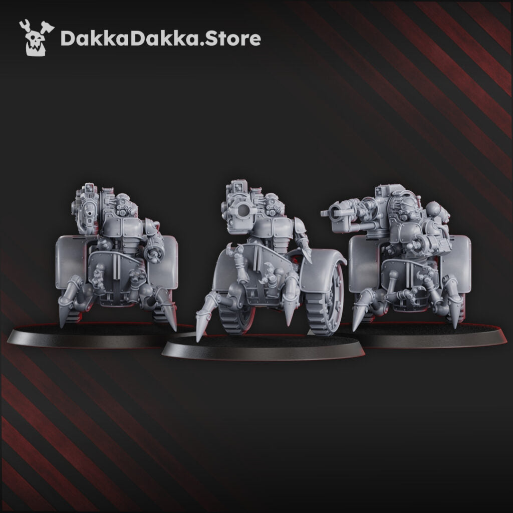Tech Priests Heavy Mechtaurs Squad, proxy miniature, 28mm heroic scale unpainted resin, view 4