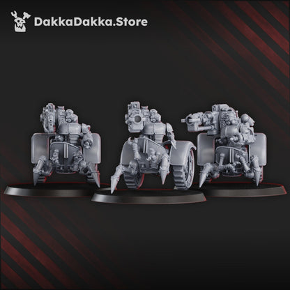Tech Priests Heavy Mechtaurs Squad, proxy miniature, 28mm heroic scale unpainted resin, view 4