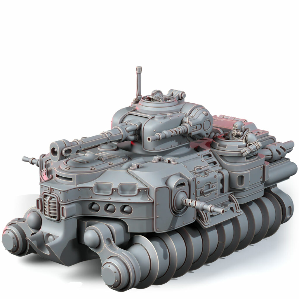 Tech Priests Hovercraft Tank Solpuga D-10, proxy miniature, 28mm heroic scale unpainted resin