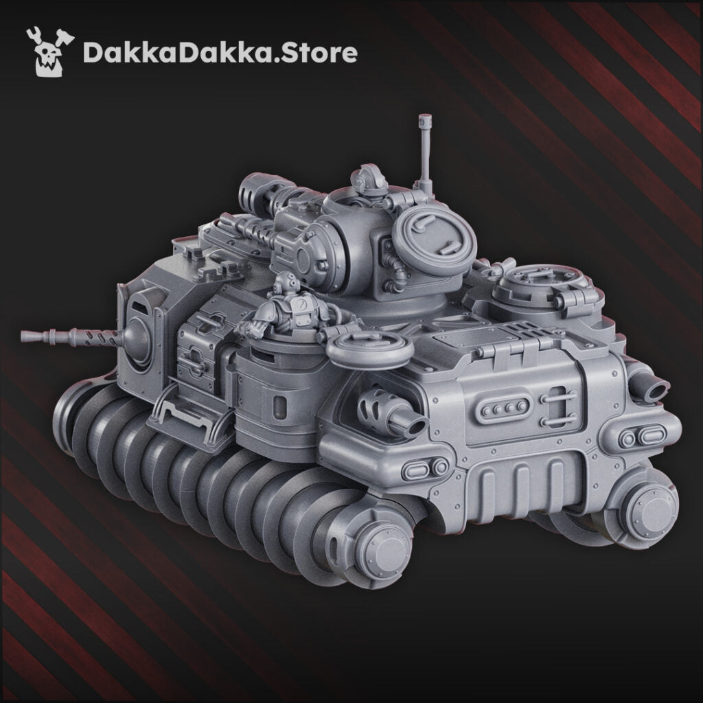 Tech Priests Hovercraft Tank Solpuga D-10, proxy miniature, 28mm heroic scale unpainted resin, view 3