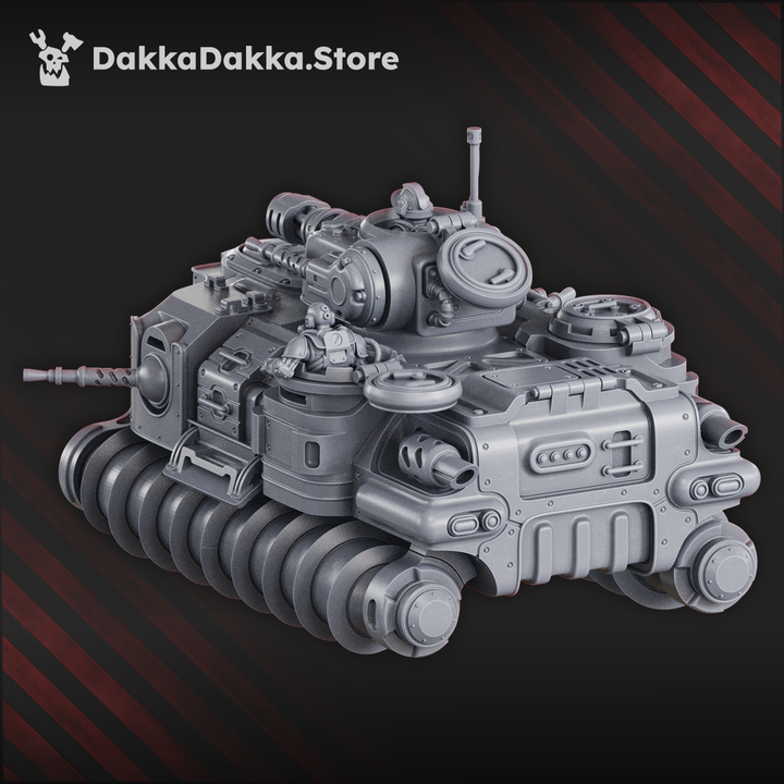 Tech Priests Hovercraft Tank Solpuga D-10, proxy miniature, 28mm heroic scale unpainted resin, view 7