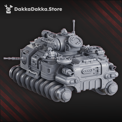 Tech Priests Hovercraft Tank Solpuga D-10, proxy miniature, 28mm heroic scale unpainted resin, view 7