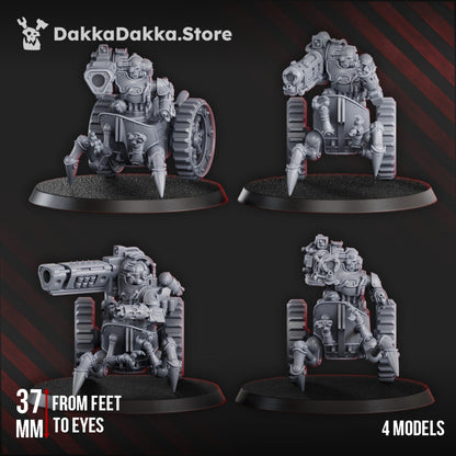 Tech Priests Light Mechtaurs Squad, proxy miniature, 28mm heroic scale unpainted resin, view 2