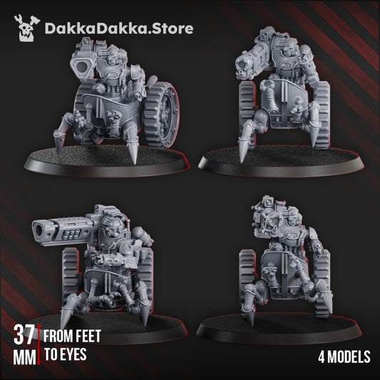 Tech Priests Light Mechtaurs Squad, proxy miniature, 28mm heroic scale unpainted resin, view 2