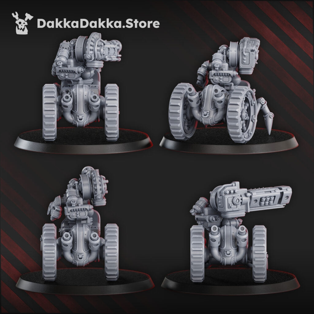 Tech Priests Light Mechtaurs Squad, proxy miniature, 28mm heroic scale unpainted resin, view 3