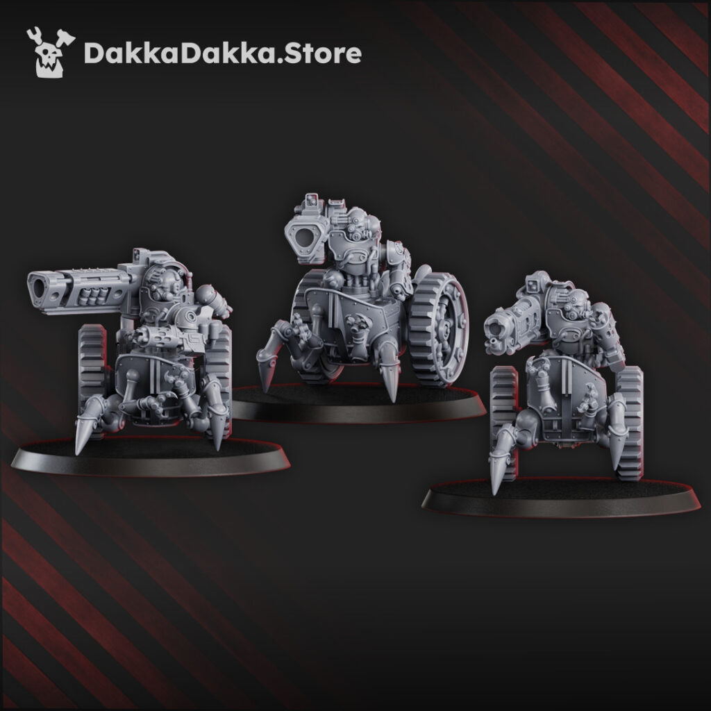 Tech Priests Light Mechtaurs Squad, proxy miniature, 28mm heroic scale unpainted resin, view 4