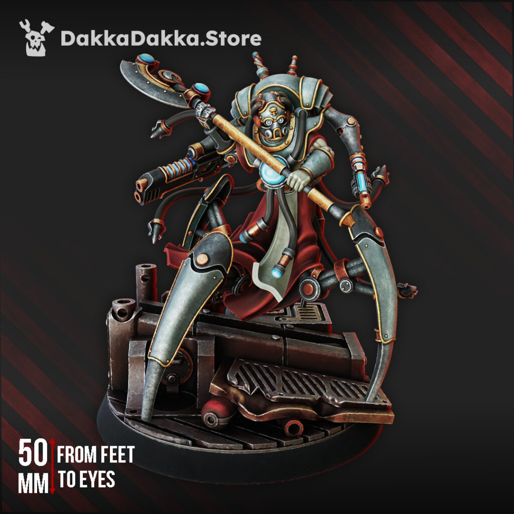 Tech Priests Mechonarch Stravicus Kain, proxy miniature, 28mm heroic scale unpainted resin