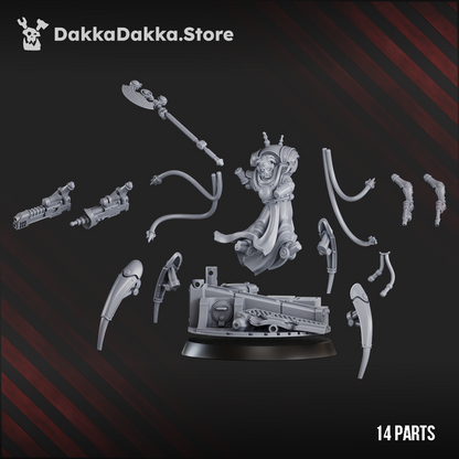 Tech Priests Mechonarch Stravicus Kain, proxy miniature, 28mm heroic scale unpainted resin, view 8
