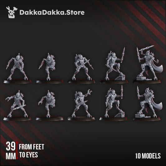 Tech Priests Persecutors Shredkeens Squad, proxy miniature, 28mm heroic scale unpainted resin, view 2