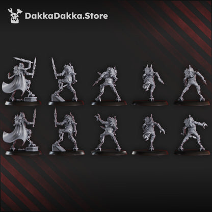 Tech Priests Persecutors Shredkeens Squad, proxy miniature, 28mm heroic scale unpainted resin, view 3