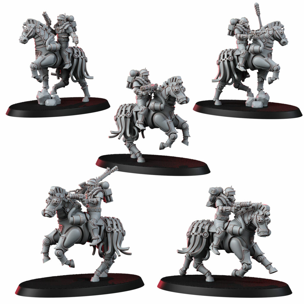 Tech Priests Styxmoon Clibanarii (5 Units), proxy miniature, squad, 28mm heroic scale unpainted resin