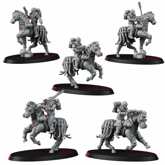 Tech Priests Styxmoon Clibanarii (5 Units), proxy miniature, squad, 28mm heroic scale unpainted resin