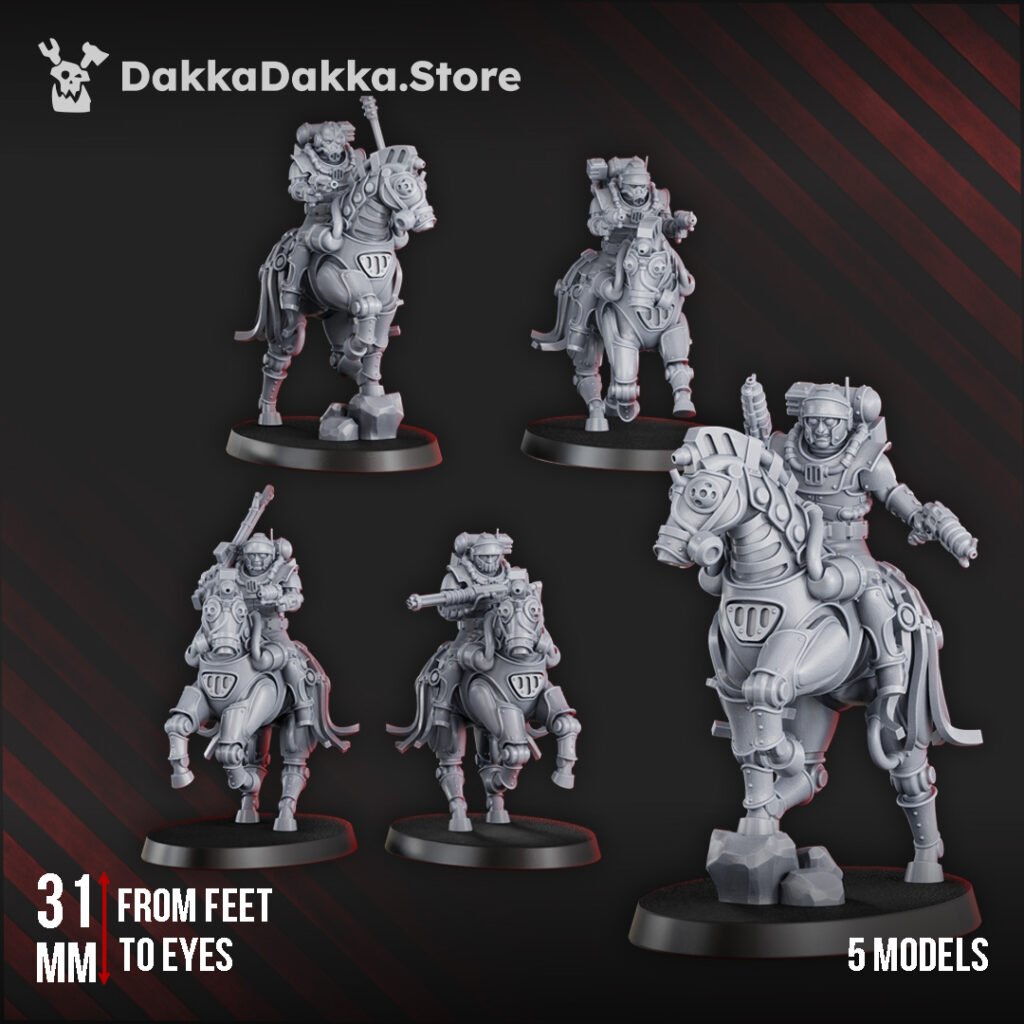 Tech Priests Styxmoon Clibanarii (5 Units), proxy miniature, squad, 28mm heroic scale unpainted resin, view 2