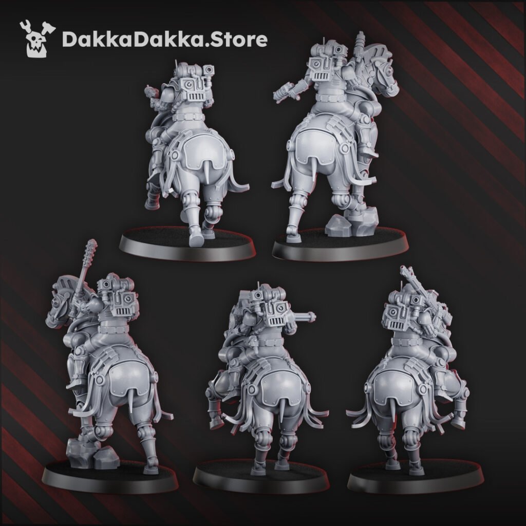 Tech Priests Styxmoon Clibanarii (5 Units), proxy miniature, squad, 28mm heroic scale unpainted resin, view 3