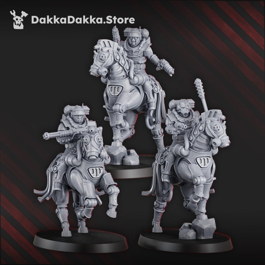 Tech Priests Styxmoon Clibanarii (5 Units), proxy miniature, squad, 28mm heroic scale unpainted resin, view 4