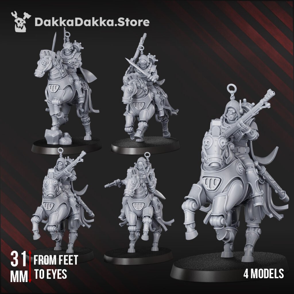 Tech Priests Styxmoon Numidarii (4 Units), proxy miniature, squad, 28mm heroic scale unpainted resin, view 2