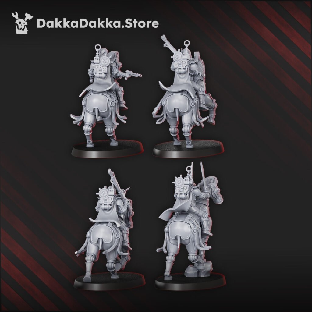 Tech Priests Styxmoon Numidarii (4 Units), proxy miniature, squad, 28mm heroic scale unpainted resin, view 3