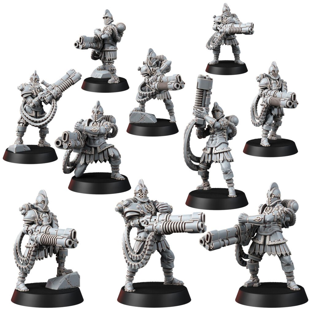 Tech Priests Cult Of Mars Covenants (10 Units), proxy miniature, squad, 28mm heroic scale unpainted resin