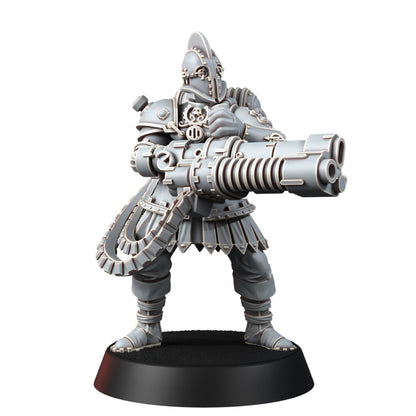 Tech Priests Cult Of Mars Covenants (10 Units), proxy miniature, squad, 28mm heroic scale unpainted resin, view 3