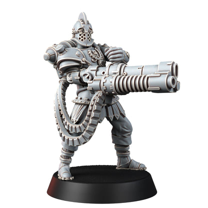 Tech Priests Cult Of Mars Covenants (10 Units), proxy miniature, squad, 28mm heroic scale unpainted resin, view 4