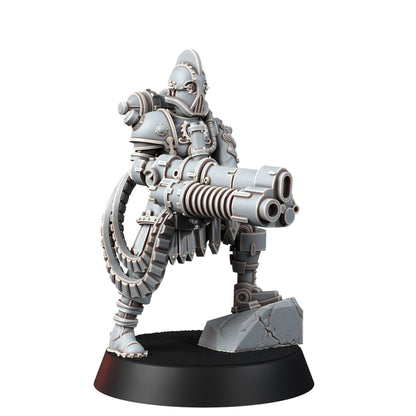 Tech Priests Cult Of Mars Covenants (10 Units), proxy miniature, squad, 28mm heroic scale unpainted resin, view 6