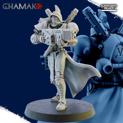 Tech Priests Cult Of Mars Forged, proxy miniature, 28mm heroic scale unpainted resin, view 8