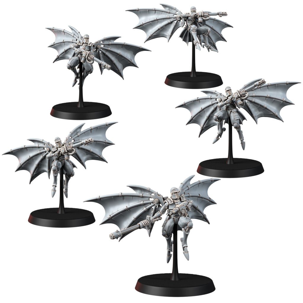 Tech Priests Cult Of Mars Infernal Pterodactyls (5 Units), proxy miniature, squad, 28mm heroic scale unpainted resin