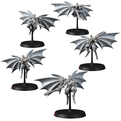 Tech Priests Cult Of Mars Infernal Pterodactyls (5 Units), proxy miniature, squad, 28mm heroic scale unpainted resin