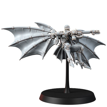 Tech Priests Cult Of Mars Infernal Pterodactyls (5 Units), proxy miniature, squad, 28mm heroic scale unpainted resin, view 5