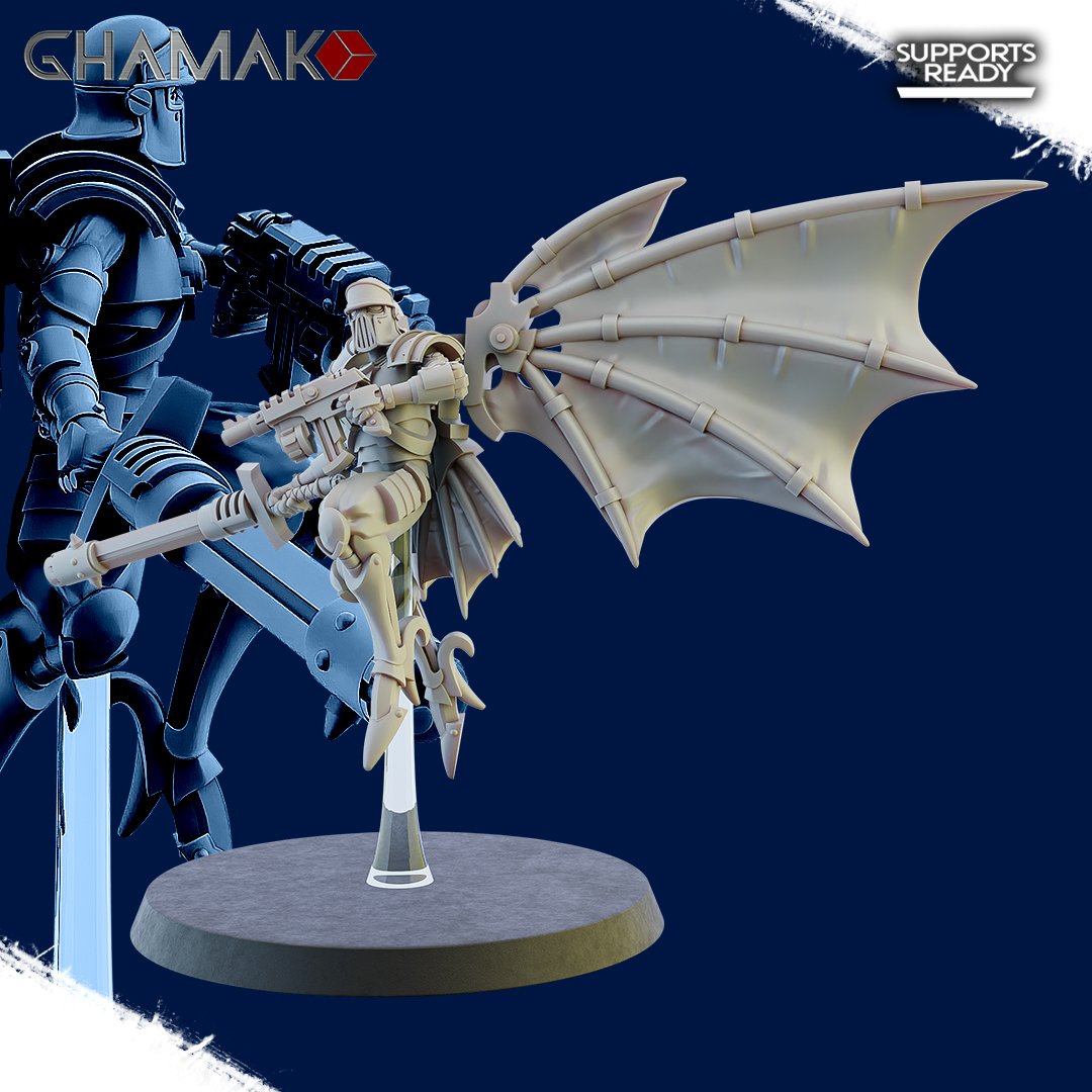 Tech Priests Cult Of Mars Infernal Pterodactyls (5 Units), proxy miniature, squad, 28mm heroic scale unpainted resin, view 8