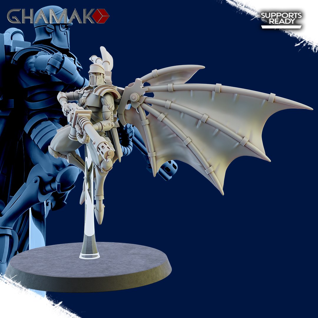 Tech Priests Cult Of Mars Infernal Pterodactyls (5 Units), proxy miniature, squad, 28mm heroic scale unpainted resin, view 9