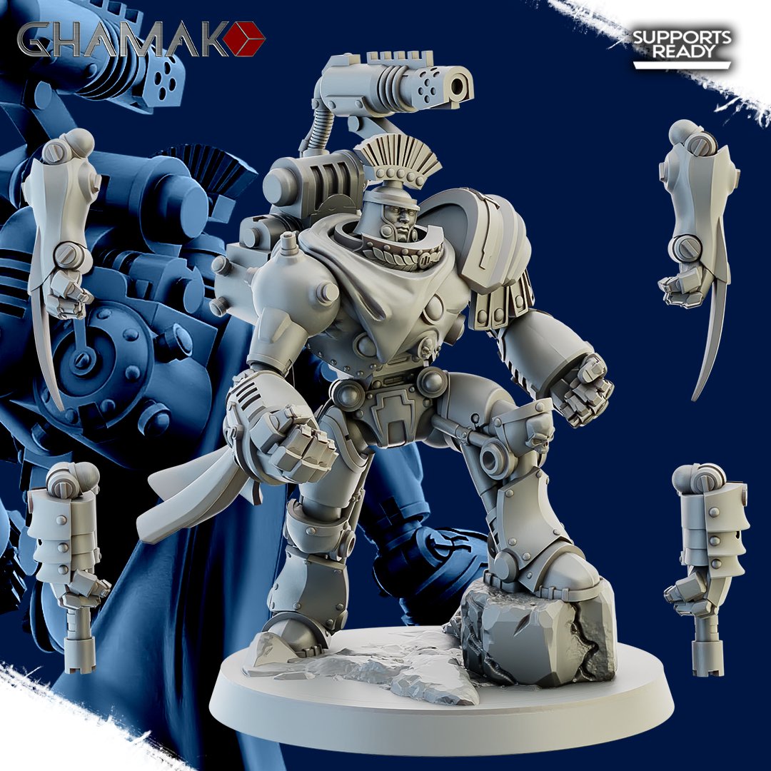 Tech Priests Cult Of Mars Iron Golems Team (3 Units), proxy miniature, squad, 28mm heroic scale unpainted resin, view 7