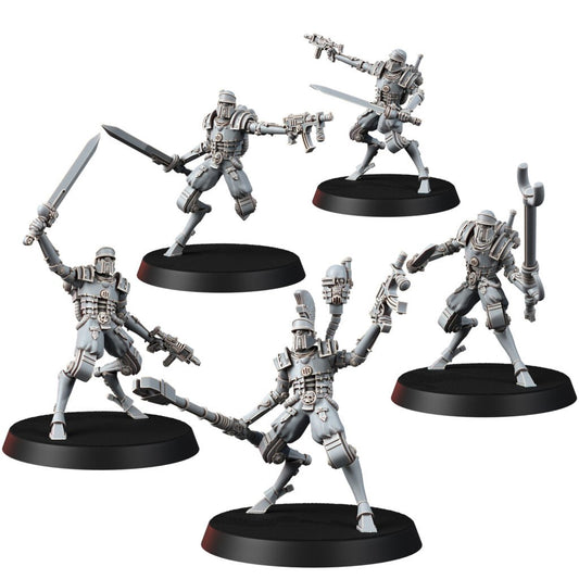 Tech Priests Cult Of Mars Ironreborned (5 Units), proxy miniature, squad, 28mm heroic scale unpainted resin