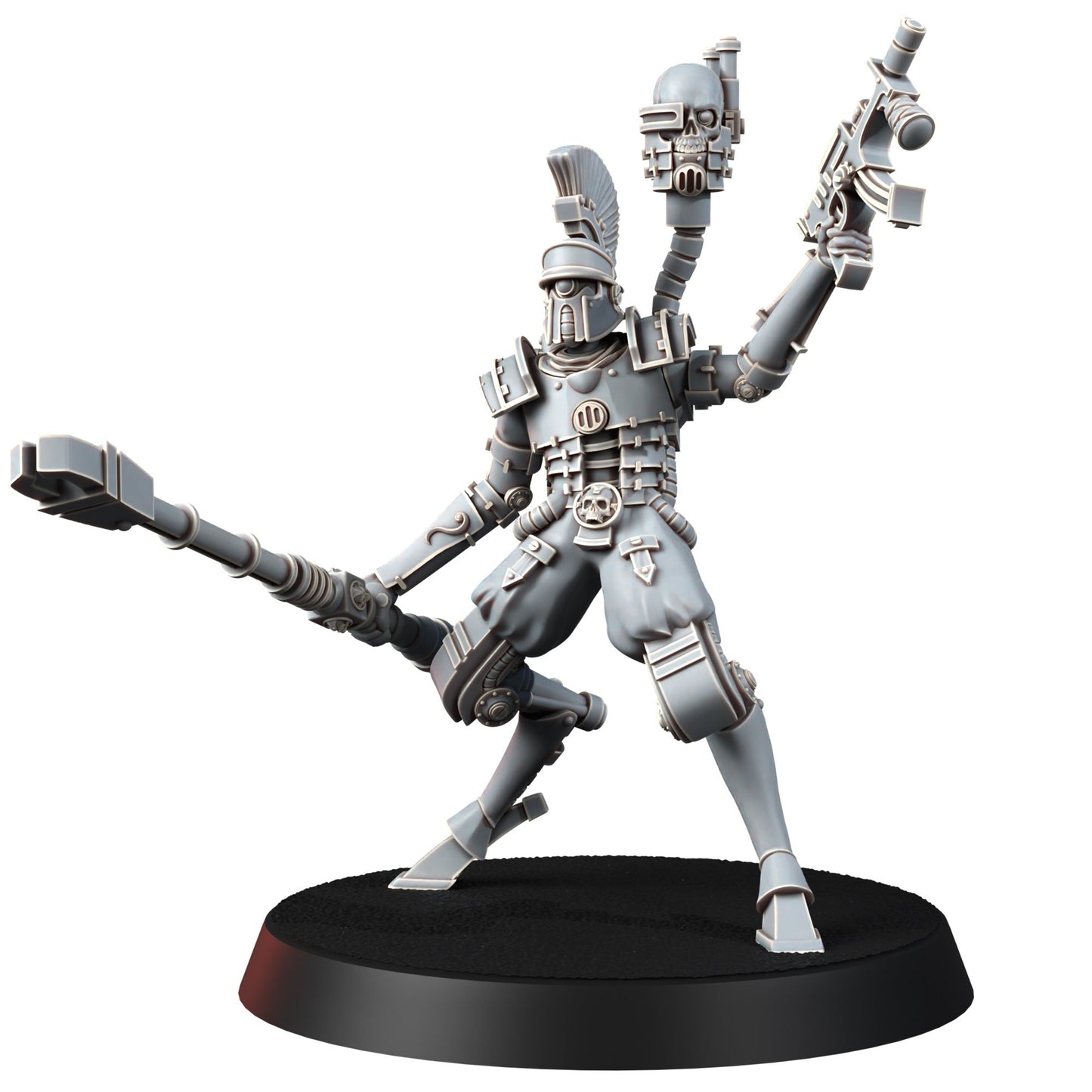 Tech Priests Cult Of Mars Ironreborned (5 Units), proxy miniature, squad, 28mm heroic scale unpainted resin, view 3