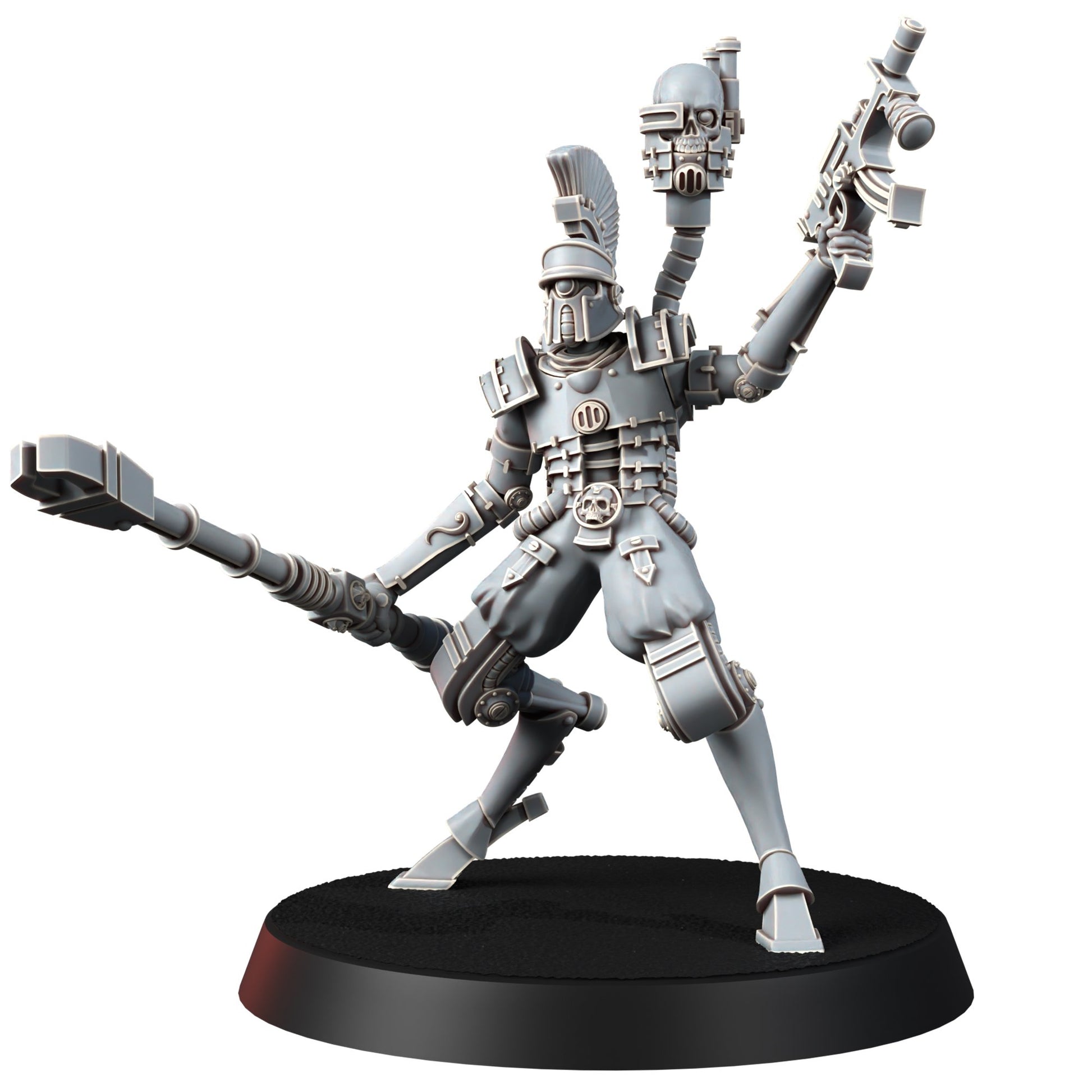 Tech Priests Cult Of Mars Ironreborned (5 Units), proxy miniature, squad, 28mm heroic scale unpainted resin, view 3