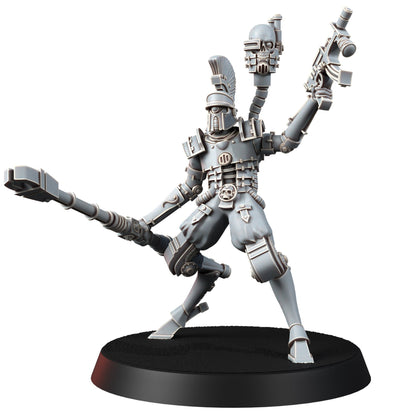Tech Priests Cult Of Mars Ironreborned (5 Units), proxy miniature, squad, 28mm heroic scale unpainted resin, view 3