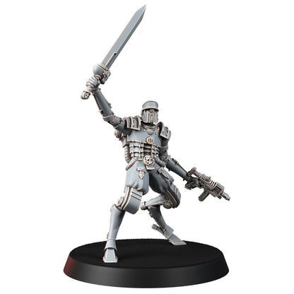 Tech Priests Cult Of Mars Ironreborned (5 Units), proxy miniature, squad, 28mm heroic scale unpainted resin, view 4